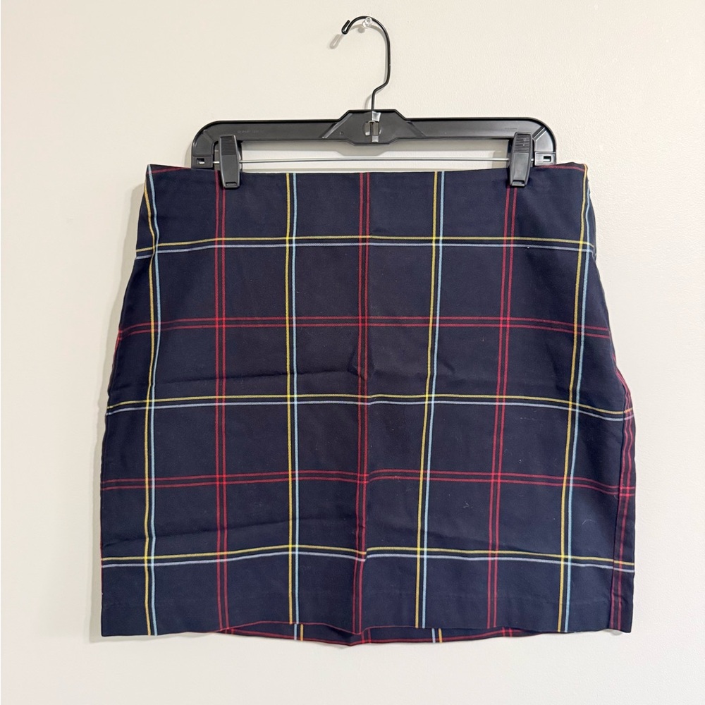 Tommy Hilfiger Navy Plaid Mini Skirt with Red & Yellow Lines